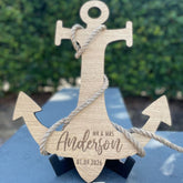 personalised-wooden-anchor-wedding-event-guest-book-nautical-theme|LLWWANCHORGB|Luck and Luck| 1